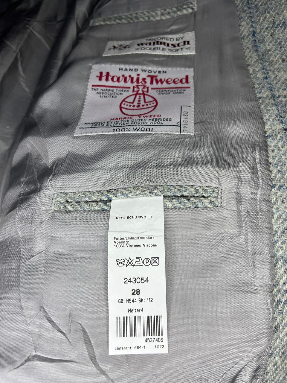 HARRIS TWEED Grey Wool Plaid Men's Blazer Size 28