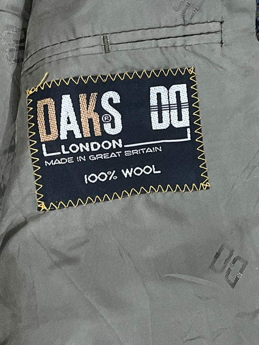 Daks DD Signature Wool Red Green Brown Tweed Check Plaid Blazer Jacket Size- EUR 25