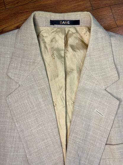 Vintage Daks DD London Beige Suit Jacket Blazer 42R