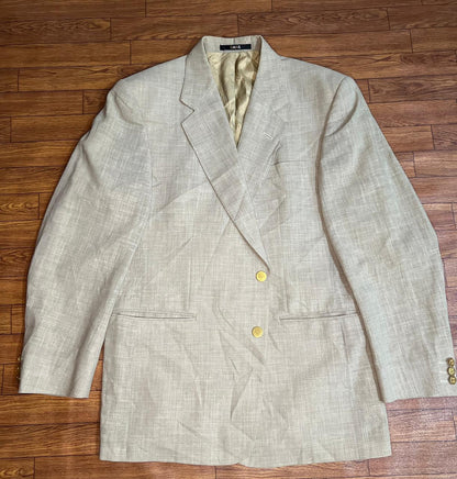 Vintage Daks DD London Beige Suit Jacket Blazer 42R