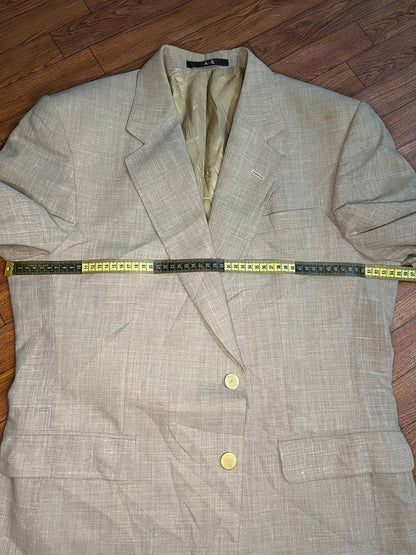 Vintage Daks DD London Beige Suit Jacket Blazer 42R