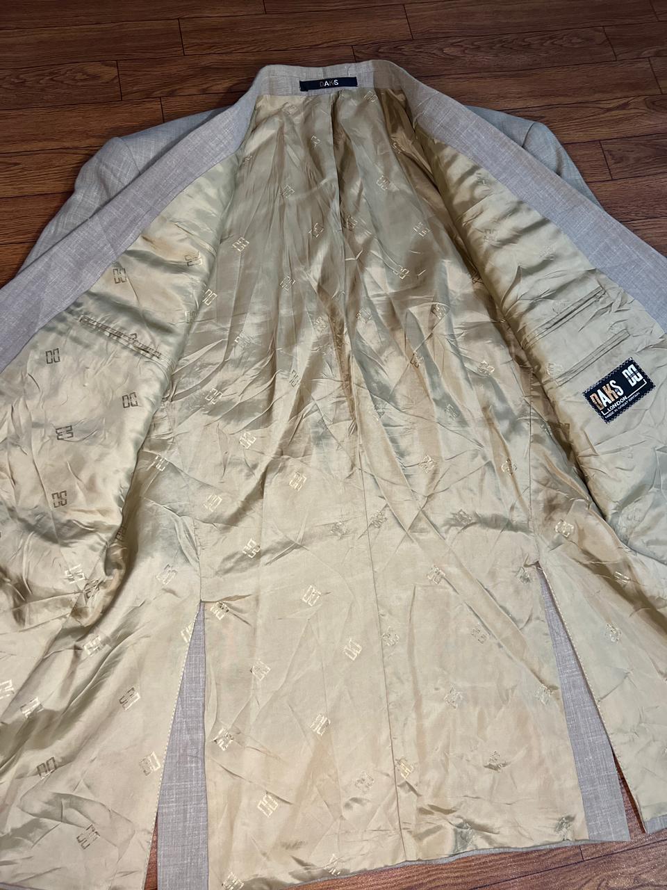 Vintage Daks DD London Beige Suit Jacket Blazer 42R