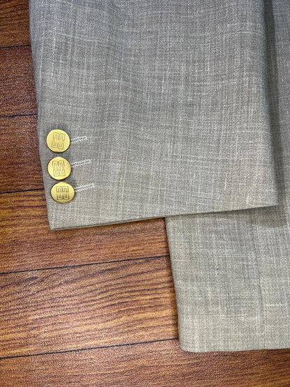 Vintage Daks DD London Beige Suit Jacket Blazer 42R
