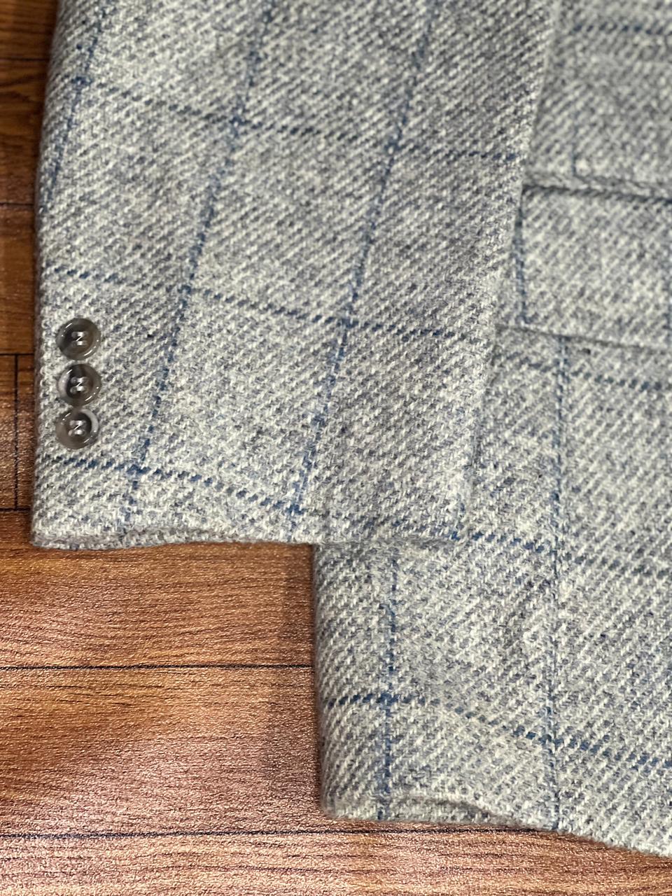 HARRIS TWEED Grey Wool Plaid Men's Blazer Size 28