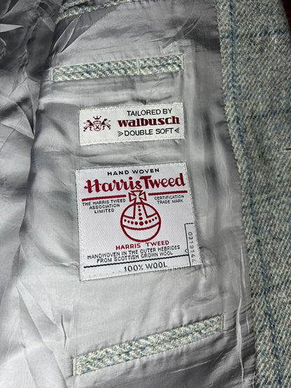 HARRIS TWEED Grey Wool Plaid Men's Blazer Size 28