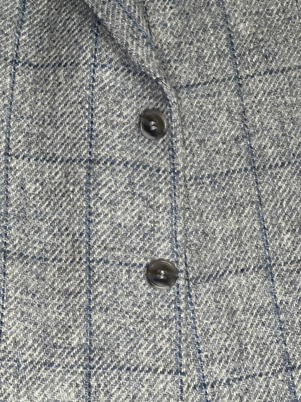 HARRIS TWEED Grey Wool Plaid Men's Blazer Size 28