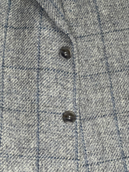 HARRIS TWEED Grey Wool Plaid Men's Blazer Size 28