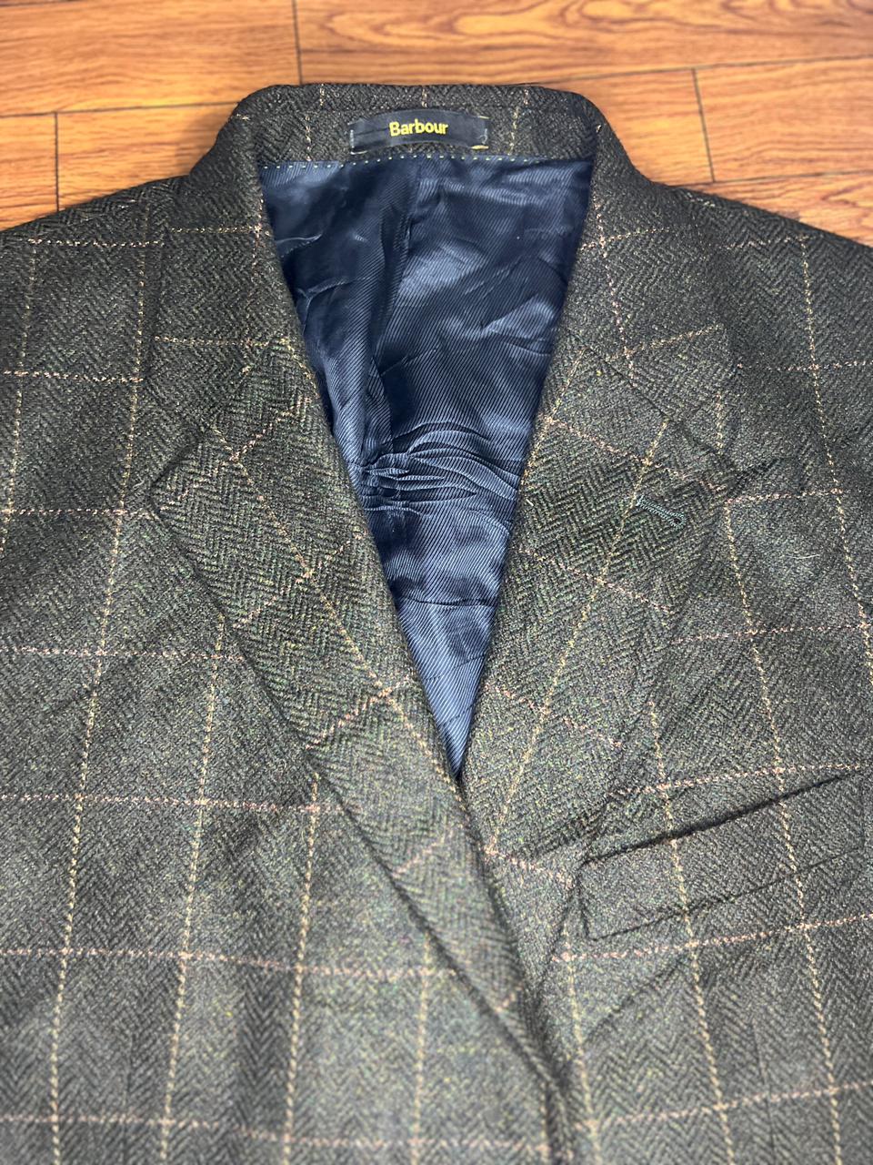 Barbour Mens Blazer Sports Jacket Check Wool  Size-54
