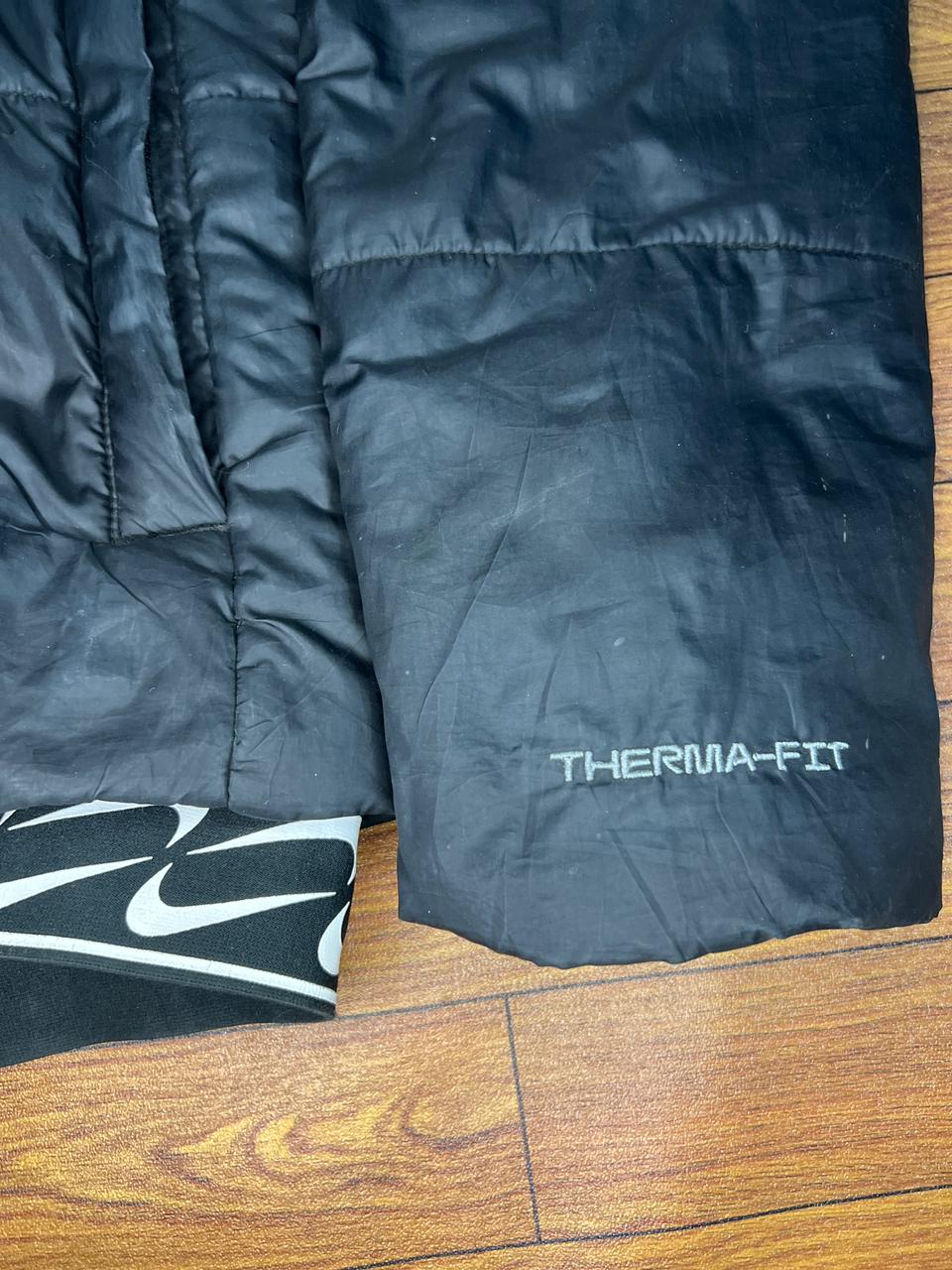 Nike Puffer Jacket Black Therma Fit Quilted Coat Hooded