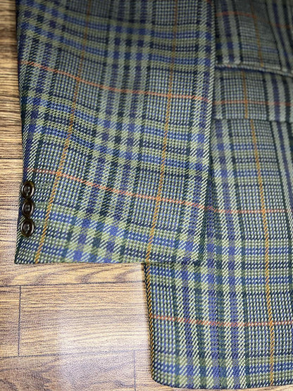 DAKS DD  Multi colour Check light Green Base Blazer Jacket Size - R40