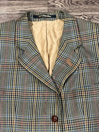 DAKS DD Signature Multi colour Check light Green Base Modern Tweed Jacket Size - EUR 52