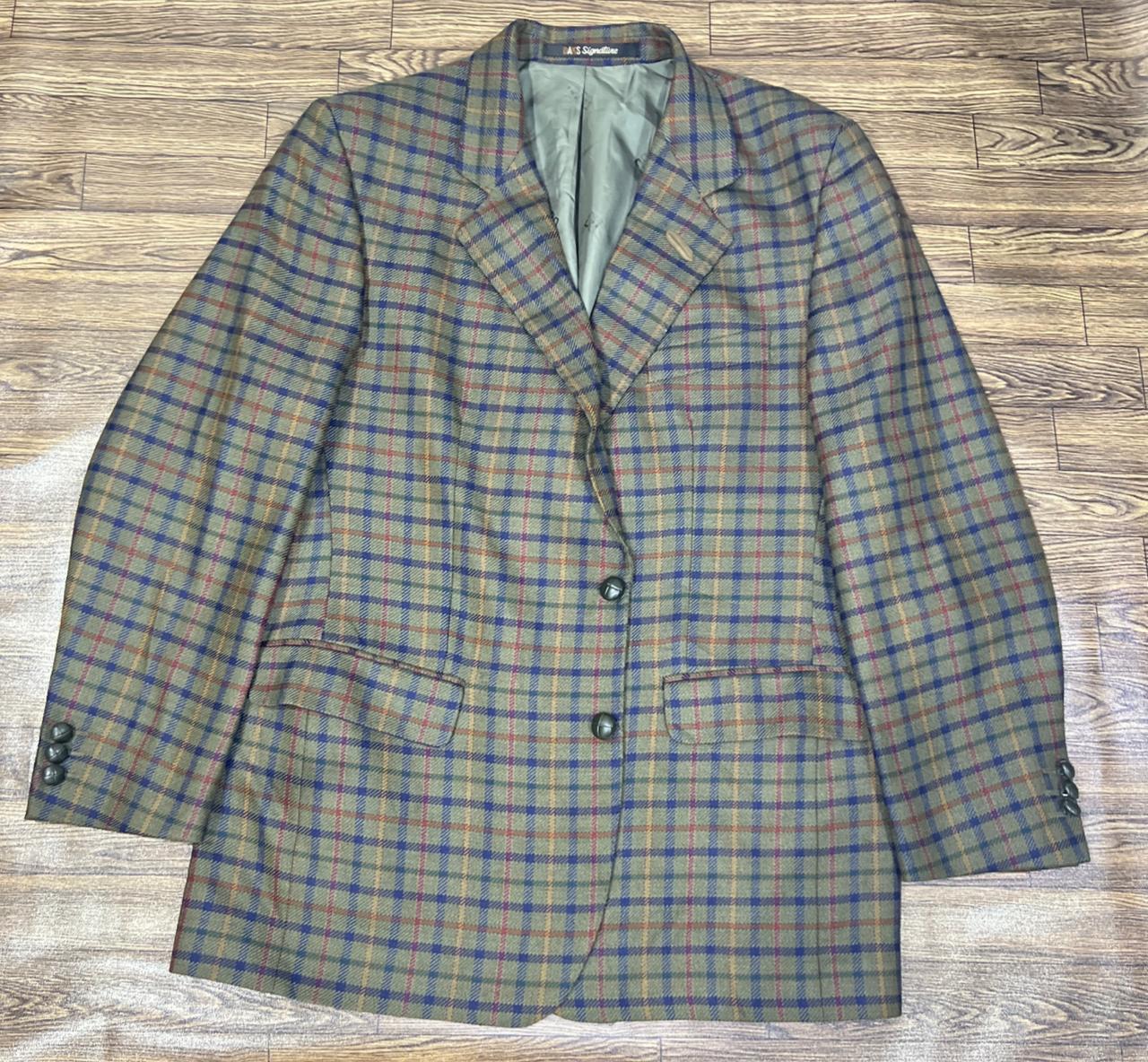 DAKS DD Signature Multi colour Check Forest Green Base Size - EU 25
